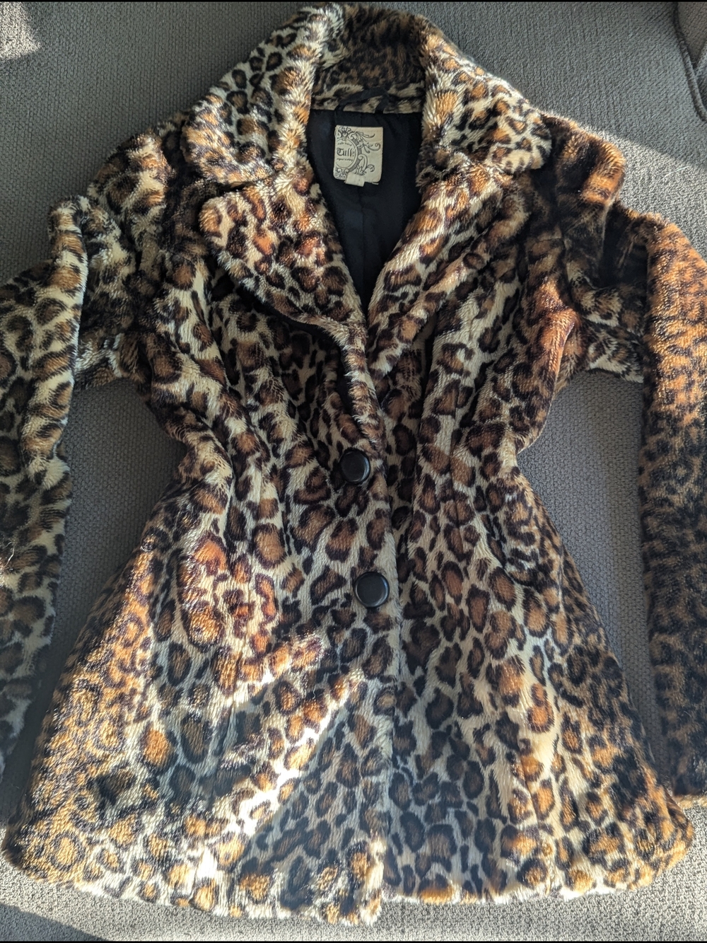 Faux Fur Leopard Print Women's Coat - Tulle Anthropologie Medium LIKE NEW